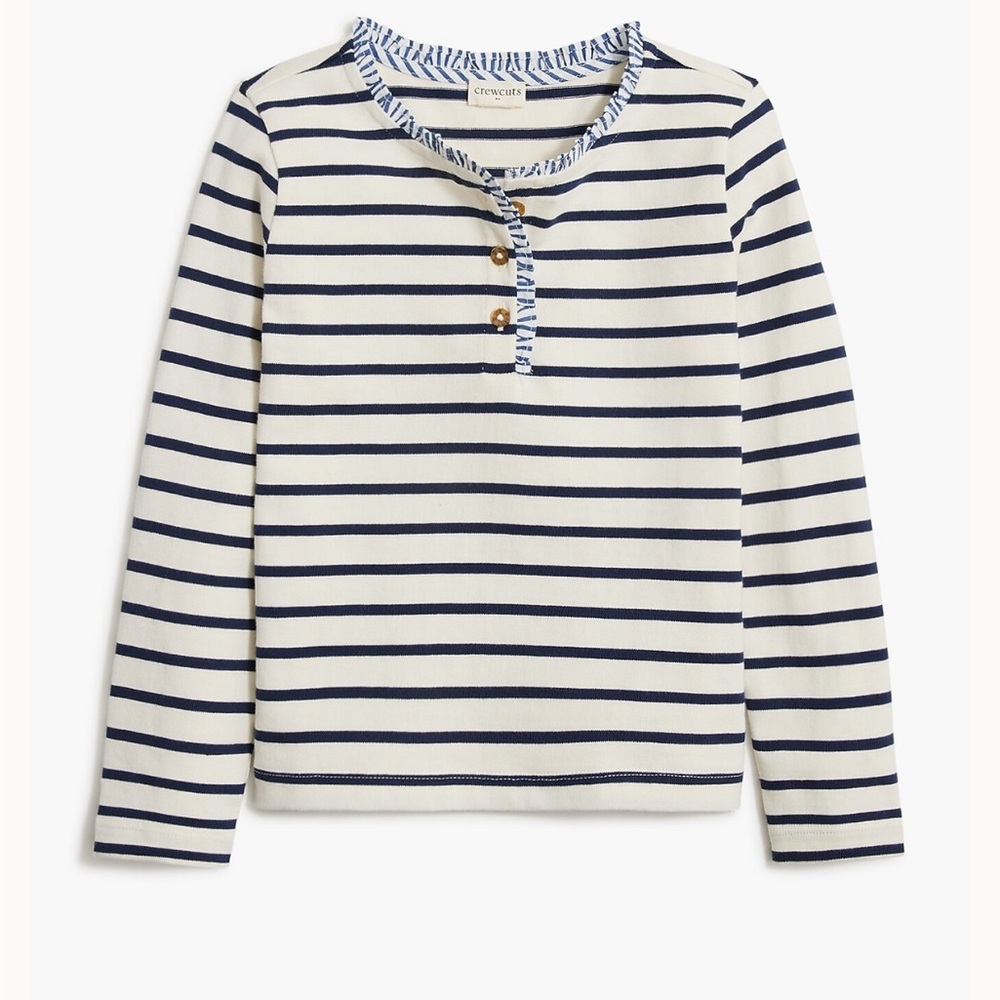 🆕 Crewcuts Navy and White Striped Long Sleeve Tee
